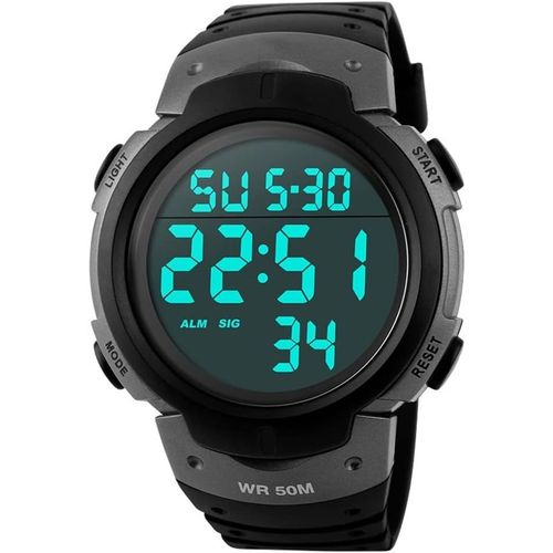 Ytseazn-Multifonctionnel Montres Bracelets De Hommes Simple Grand Nombre Outdoor Militaires Led Digital Sport Montre 50m Étanche Plastique De La Lunette Et Caoutchouc Ruban
