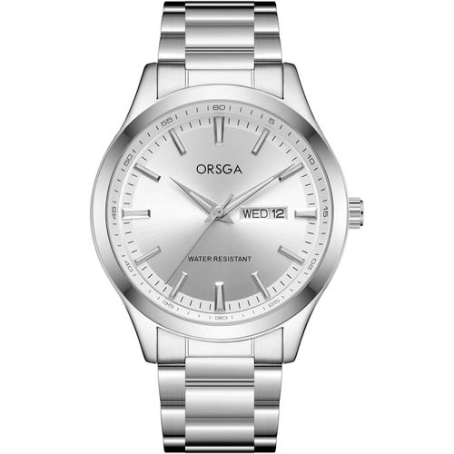 Ytseazn-Montre Homme Acier Inoxydable Analogique Quartz Étanche Montre Homme Avec Calendrier Jour Et Date Grand Cadran Classique Mode