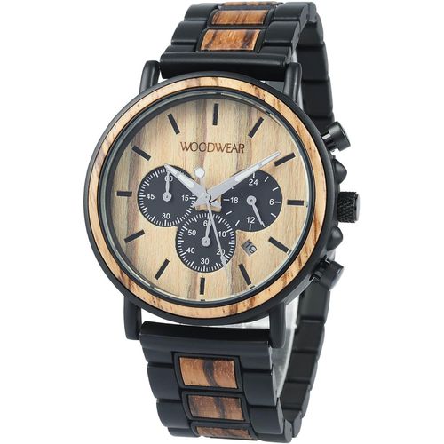 Ytseazn-Montre Chronographe Pour Homme « Zeitgeist »-En Bois Et Acier Inoxydable-Design Durable-Mouvement À Quartz Japonais-Bracelet En Bois-Élégante Montre Pour Homme-Fabriquée À La Main