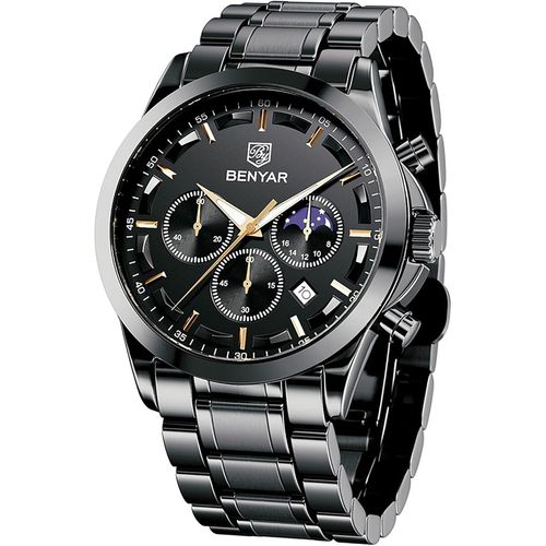 Ytseazn-Montre Homme Chronographe Etanche Lumineuses Date Montres Bracelet En Acier Inoxydable Grand Cadran Classique Mode Affaires Analogique Quartz Montres Cadeau Élégant Pour Hommes