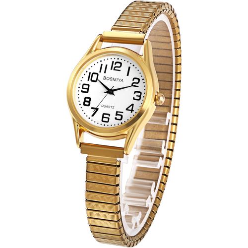 Ytseazn-Montre Femme Homme Quartz Analogique Avec Grand Cadran Numérique,Bracelet Élastique-2 Couleurs