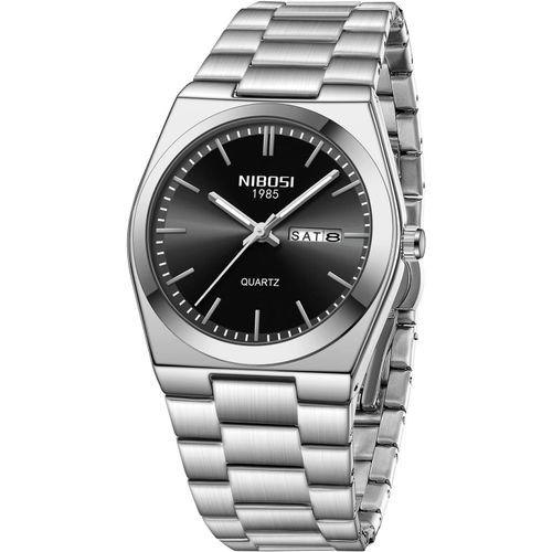 Ytseazn-Montre Analogique Pour Homme En Acier Inoxydable-Cadran Simple-Montre D'affaires Étanche Classique Avec Date-Cadeau Pour Homme