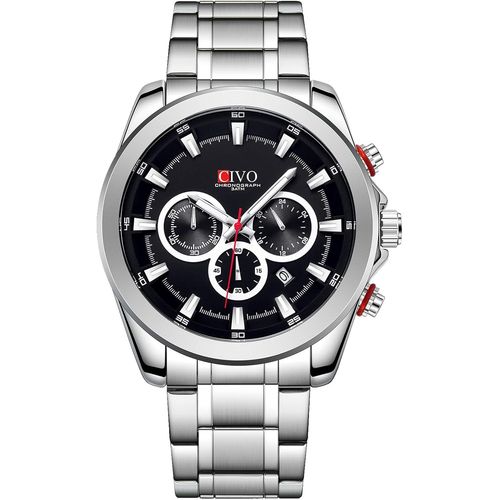 Ytseazn-Montre Homme Chronographe Analogique Quartz Etanche Luxe Acier Inoxydable Mode Entreprise Date Montre Décontractée Cadeaux