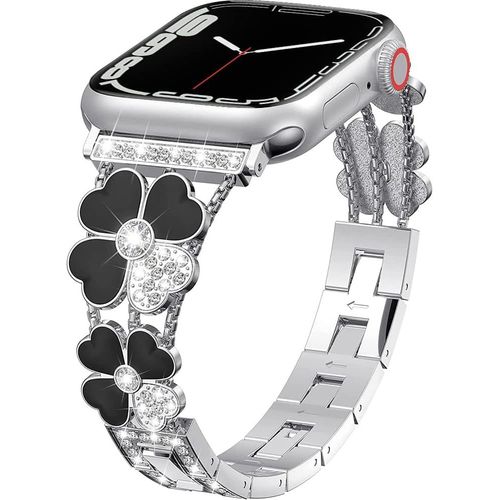 Ytseazn-Métal Bracelet Pour Apple Watch Series 10 46 Mm/9/8/7 45 Mm/Watch Ultra 2/1 49 Mm,Acier Inoxydable Bracelet Avec Diamant Pour Apple Watch Se 2/1 44 Mm/Series 6/5/4 44 Mm/3/2/1 42 Mm,Argent