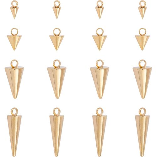 Ytseazn-Motif De Pointe Pendentifs Hypoallergéniques 304 Breloques En Acier Inoxydable Motif De Cône Doré Pendentifs Pour La Fabrication De Bijoux
