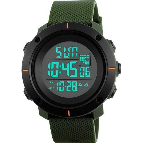 Ytseazn-Homme Montre Sport Digital,50m Etanch Militaire Montre Chronomètre With Led Lumière,Alarme Calendrier Numerique Mode Grand Cadran Date Avec Bande De Silicone Vert