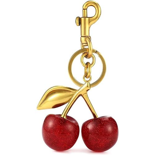ytseazn-Breloque De Sac À Main En Forme De Cerise,Pendentif De Sac Cerise Pour Femme,Porte-Clés Pendentif Pour Sac À Main,Sacs,Sacs À Main,Cadeau Pour Femme,Cadeau De Noël Ou De Saint-Valentin,Doré