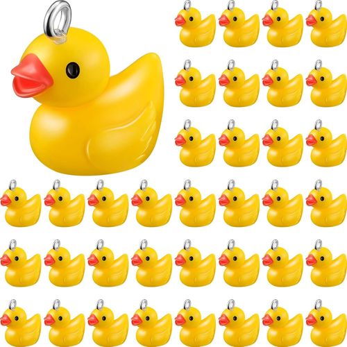 Ytseazn-40 Pièces Petits Pendentifs Canard Jaune Pendentif À Breloques Canard En Résine Pendentifs À Breloques Bijoux Bébé Canard Diy Breloques Pour Collier Boucle D'oreille Porte-Clés Artisanat
