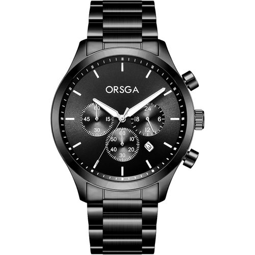 Ytseazn-Acier Montre Homme Bracelet Vintage Montre Chronographe Date Quartz Etanche Montre Pour Homme Analogique Luxe Grand
