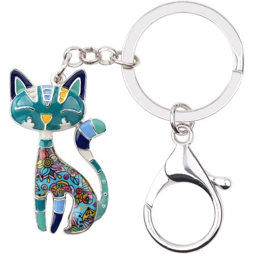 Ytseazn-Porte-Clés En Email Avec Pendentif Chat Pour Femme Accessoires Cadeaux Charms