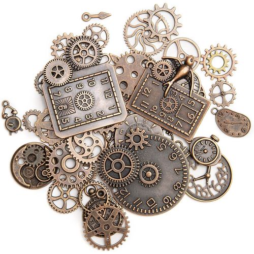Ytseazn-Kimi-Hosi 40 Pièces Vintage Steampunk Engrenages Metal Gears Horloge Montre Roues Pendentif Charms Gears Bijoux De Bricolage Pour Décorer Les Bracelets Collier Chapeau Sac Kunsthandwerk