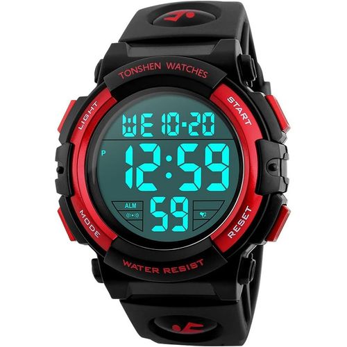 Ytseazn-Digital Sport Etanche Montre Plastique Lunette Et Caoutchouc Bande Led Electronique Outdoor Tactique Militaire Quartz Montres Bracelet Grand Numérique