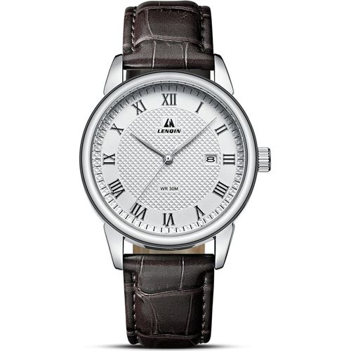 Ytseazn-Montre Homme Montre À Quartz Analogique Étanche Montre De Poignet Décontractée Pour Hommes Avec Date Chiffres Romains Bracelet En Cuir