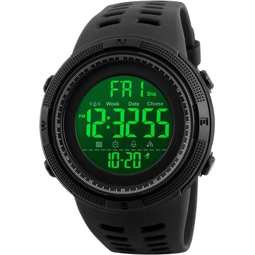 Ytseazn-Montre Numérique De Sport Pour Homme-50m Imperméables,Militaire Montres Bracelet Pour Homme À Grand Visage Noir Avec Alarme/Compte À Rebours/Chronomètre/12 /24h