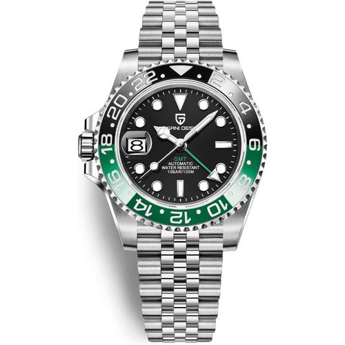 Ytseazn-Pagani Design Gmt Montre Homme Automatique Mécanique Verre Saphir Synthétique Acier Inoxydable 100m Étanche Montre-Bracelet Pour Homme 40mm