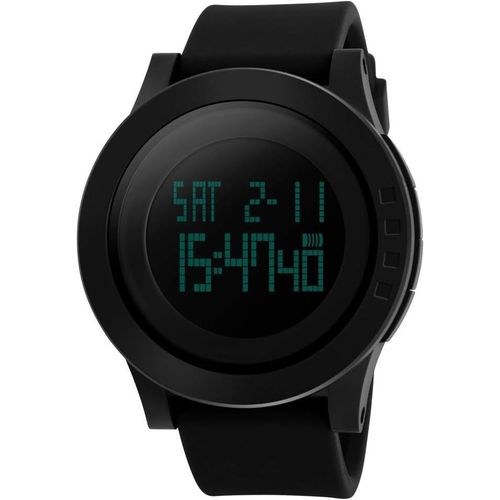 Ytseazn-Grand Cadran Digital Sport Montres Bracelet De Mixte 50m Étanche Plastique De La Lunette Et Caoutchouc Ruban Outdoor Multifonctionnel Militaires Digital Sport Montre,Noir