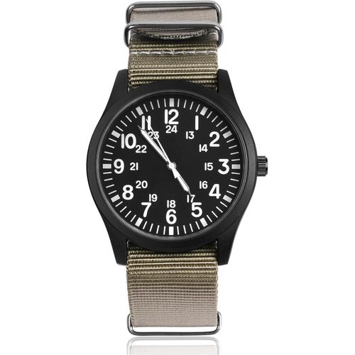 Ytseazn-Montre Homme Montres Etanche Design Mode Analogique Chronographe Lumineuses Acier Inoxydable Grand Cadran Calendrie Bracelets Nylon Band Cadeau Élégant Pour Hommes D'affaires