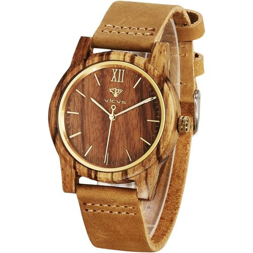 Ytseazn-Montres En Bois Pour Hommes Et Femmes,Noyer Naturel/Bois D'olivier Chronographe À Quartz Japonais,Bracelet Réglable,Sports Militaires Et Loisirs