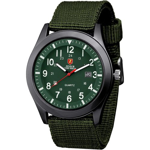 Ytseazn-Montre Homme Montres Militaires Pour Hommes Date Montre De Travail Sur Le Terrain À Quartz Analogique Montre-Bracelet De Sport Nylon Avec Boîte De Montre