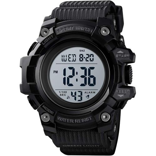 Ytseazn-Homme Sport Digital Montres Led Électronique Temps Double Alarme Chronomètre Étanche Outdoor Militaire Plastique Montre Bracelet