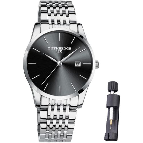 Ytseazn-Montre Homme Ultra Mince Étanche Quartz Montre Pour Hommes En Option Noir Bleu Cadran Bracelet En Acier Maillé Ou Cuir