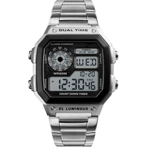Ytseazn-Montre Numérique À Quartz Pour Homme-Chronographe Électronique De Luxe-Étanche Jusqu'à 50 M-Bracelet En Acier Inoxydable-Lumière Led