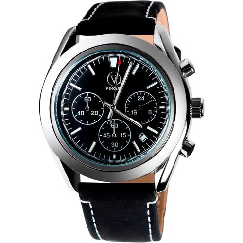 Ytseazn-Montre Homme Quartz Analogique Classique Chronographe Date Etanche 30m Bracelet En Cuir Qualite Premium Pour Homme