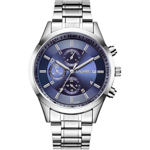 Ytseazn-Montres Chronographe Décoratives Pour Homme Classique Avec Bracelet En Acier Inoxydable Cuir,Argent Noir