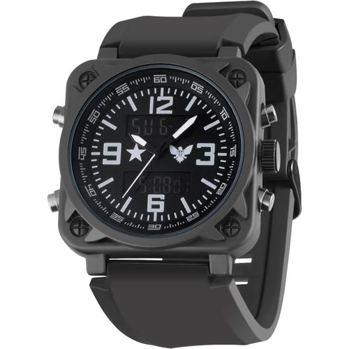 Ytseazn-Montre Militaire Homme Chronographe: Mouvement À Quartz Analogique Original Japonais + Mouvement Numérique-Etanche Design Lumineuses Montre Pour Entraînement Tactique Camping Randonnée