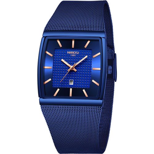 Ytseazn-Montre Pour Homme De Luxe Militaire Étanche À Quartz Analogique Carrée Avec Bracelet En Acier Inoxydable Et Calendrier De La Date