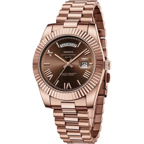 Ytseazn-Montre Analogique À Quartz En Acier Inoxydable Pour Homme-Étanche-Design Classique-Jour Et Date