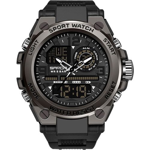 Ytseazn-Homme Montres Militaire De Sport,Étanche À 5 Atm Montres Avec Led Analogique Digitale Montres Lumière Alarme Et Calendrier Date Noir