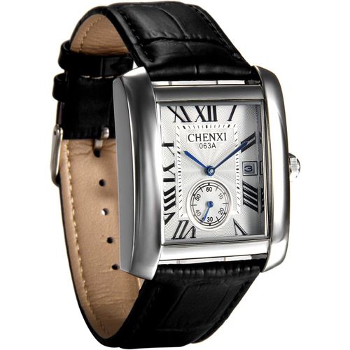 Ytseazn-Montre Homme Quartz Cadran Numerique Avec Secondes Calendrier Montre Bracelet Cuir