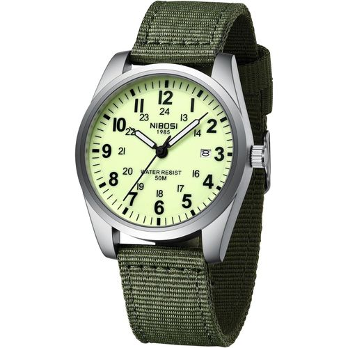 Ytseazn-Montre Pour Homme-Montre Militaire À Quartz Analogique-Montre D'affaires Étanche-Montre À Quartz Avec Date-Bracelet En Nylon