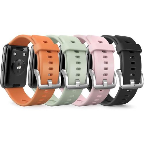 Ytseazn-[4 Pièces Bracelet Compatible Avec Huawei Watch Fit-Straps De Rechange En Silicone Watchband-Accessoires De Montre Intelligente
