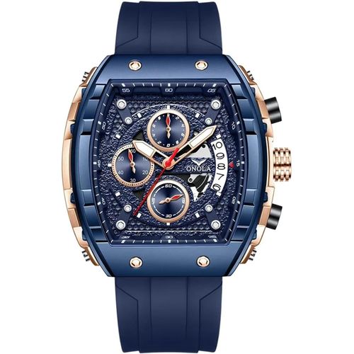 Ytseazn-Montre Analogique À Quartz Pour Homme,Bracelet En Silicone,Rectangulaire,Grand Cadran,Étanche,Style Décontracté,Sport,Calendrier,Date