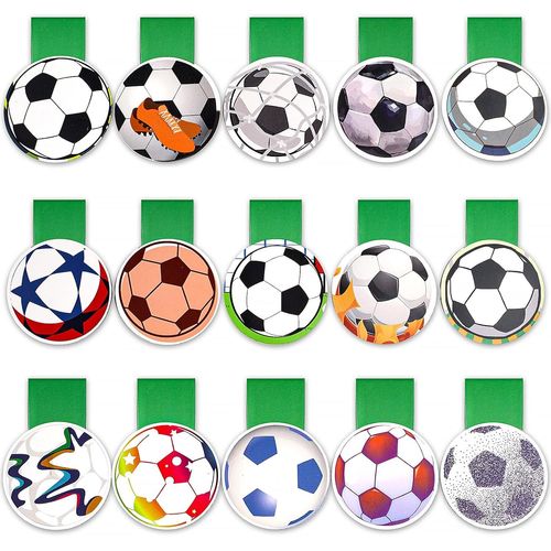 Ytseazn-15pcs Marque Page Magnétique Signet Bookmark Football Cadeau Fourniture Bureau Scolaire Papeterie,Signets Magnétiques De Football Pour Enfant Enseignant Etudiant