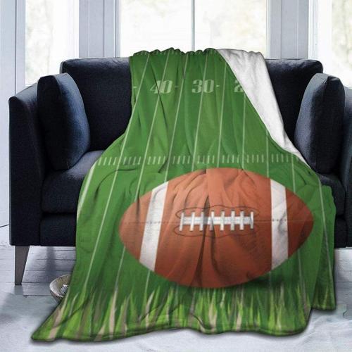 Couverture De Lit Imprimée Balle De Football Américain Ultra Douce Et Légère En Microfibre Pour Canapé-Lit Can