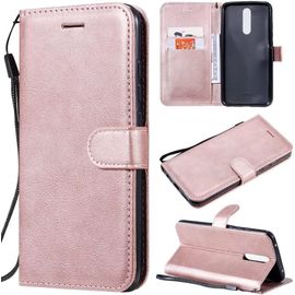 Compatible Avec Coque Xiaomi Redmi 8, Flip Rabat Cuir Portefeuille Housse Avec Fentes Pour Cartes, Magnetique Fonction Stand Etui A Rabat Or Rose & 2x Verre Trempe