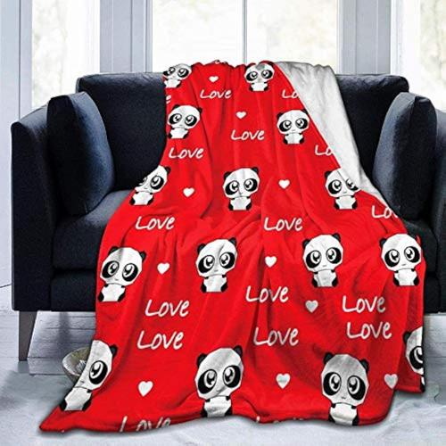 Planets And Galaxy Super Soft Plush Sofa Blanket Unisex Autumn Winter Warm Flannel Blankets-Panda And Love On