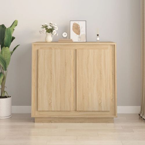 Buffet Chêne Sonoma 80x34x75 Cm Bois D'ingénierie
