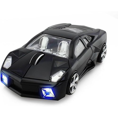 ytseazn-Souris Optique 3D Sans Fil En Forme De Voiture De Sport,Souris Ergonomique Pour Ordinateur Portable Lbjn(Noir)