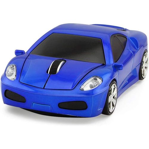 ytseazn-Souris D'Ordinateur Sans Fil En Forme De Voiture De Sport 3D,Souris Ergonomique Pour Ordinateur Portable Fll(Bleu)