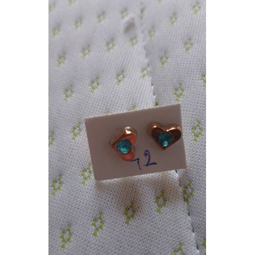 Boucles D'oreilles Coeur Rubis Bleu