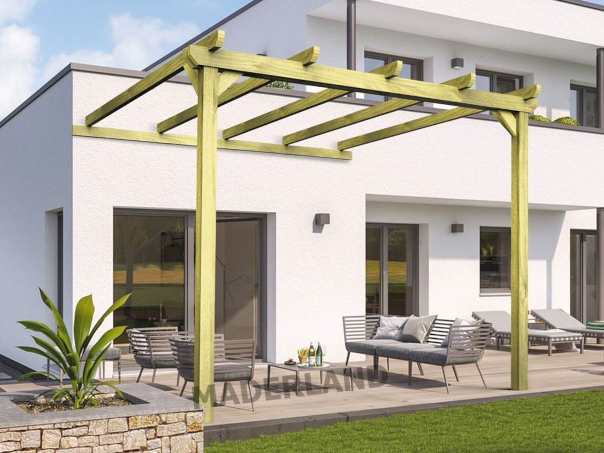 Pergola Adossée En Bois Lloret 4,2x4,2 M Maderland