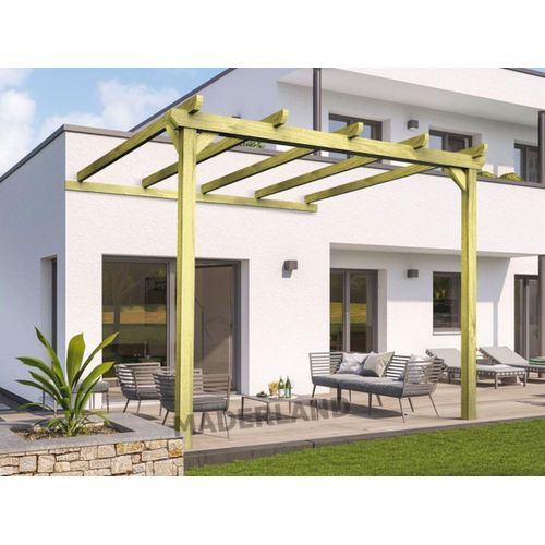 Pergola Adossée En Bois Lloret 4,2x4,2 M Maderland