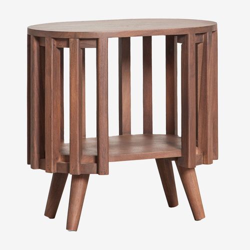 Table De Chevet 50x35 Cm En Bois D'acacia Dragor Brun Acacia Foncé