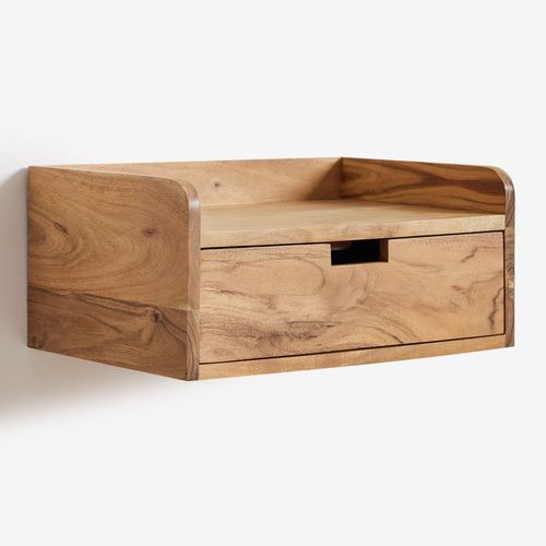 Table De Chevet Flottante 45x30 Cm En Bois D'acacia De Narbona Acacia Rustique Marron