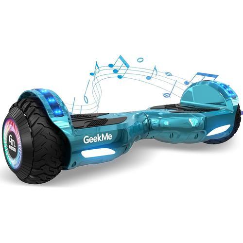 Geekme Hoverboards 6.5 Pouces, Double Moteur Led Bluetooth Haut-Parleur Cadeaux Pour Enfants Vert