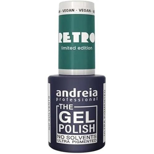 Andreia Professional - The Gel Polish - Gel Sans Solvant - Collection Limitée Retro - Couleur Rt1 Hypnotic Dark Turquoise Multicolore